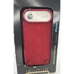 HELLO LUX Red Sweater Fabric Fitted Case Skin for iPhone Air Apple Phone